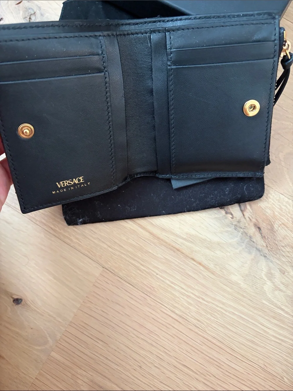 Versace Black Quilted Leather Wallet